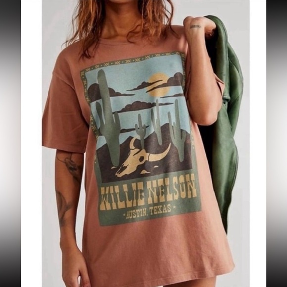 Daydreamer Tops - Free People Day Dreamer Shirt Dress Willie Nelson